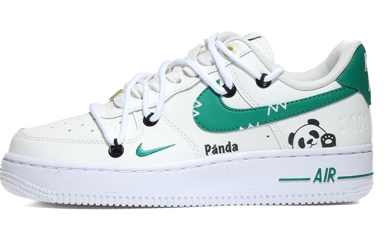Nike Air Force 1 Low Low-Top Skateboard Shoes Women's Beige White Green