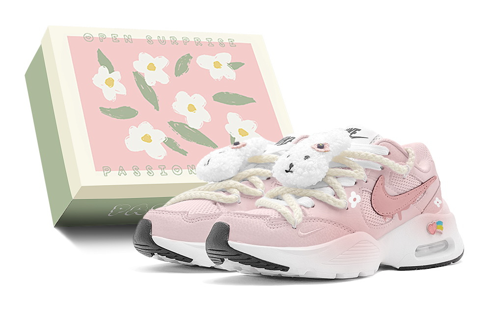 Nike Air Max Fusion White Lover Gift, Rainbow Bunny, Floral Graffiti Cushioning Low top Casual Shoes Women's Pink White