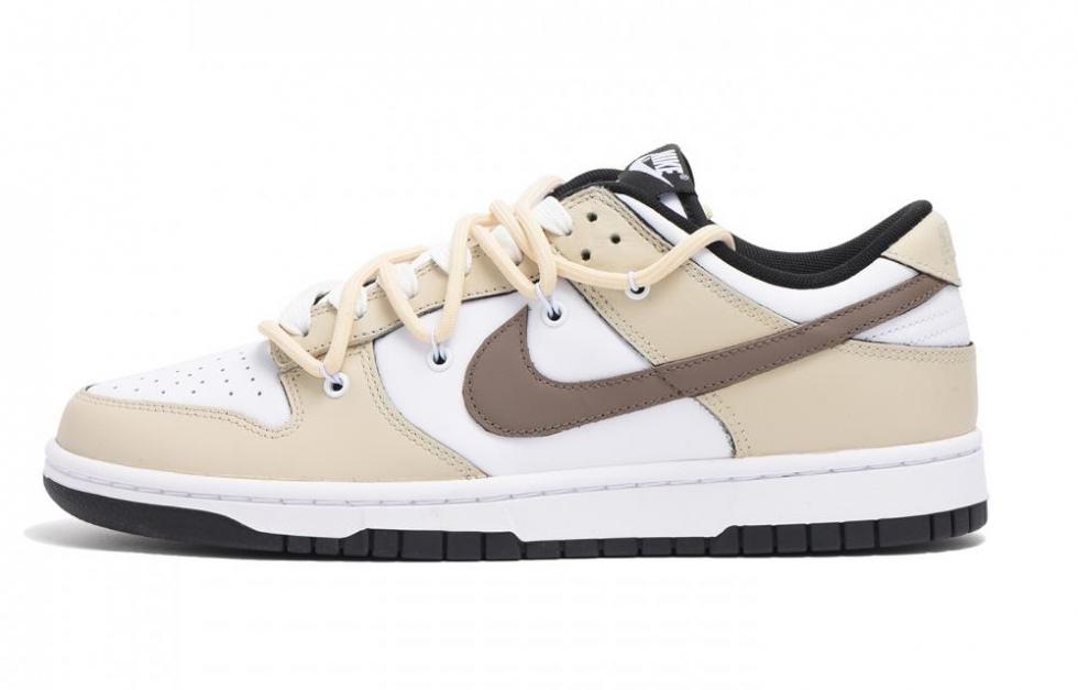 Nike Dunk Low-Top Skateboard Shoes Men's Almond