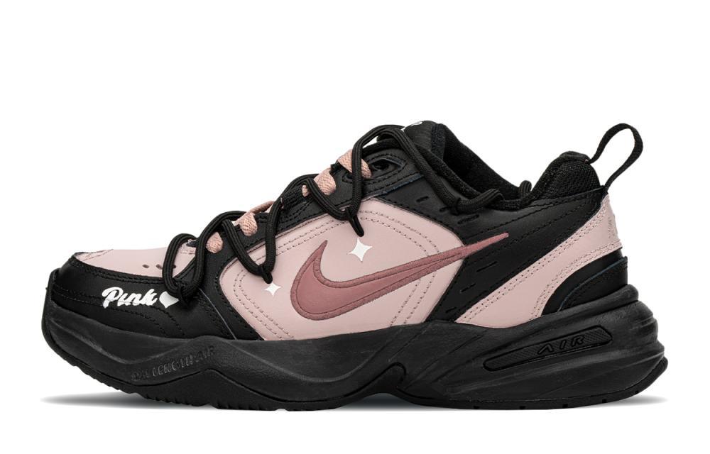 Nike Air Monarch 4 Low-Top Chunky Sneakers Unisex Black Pink