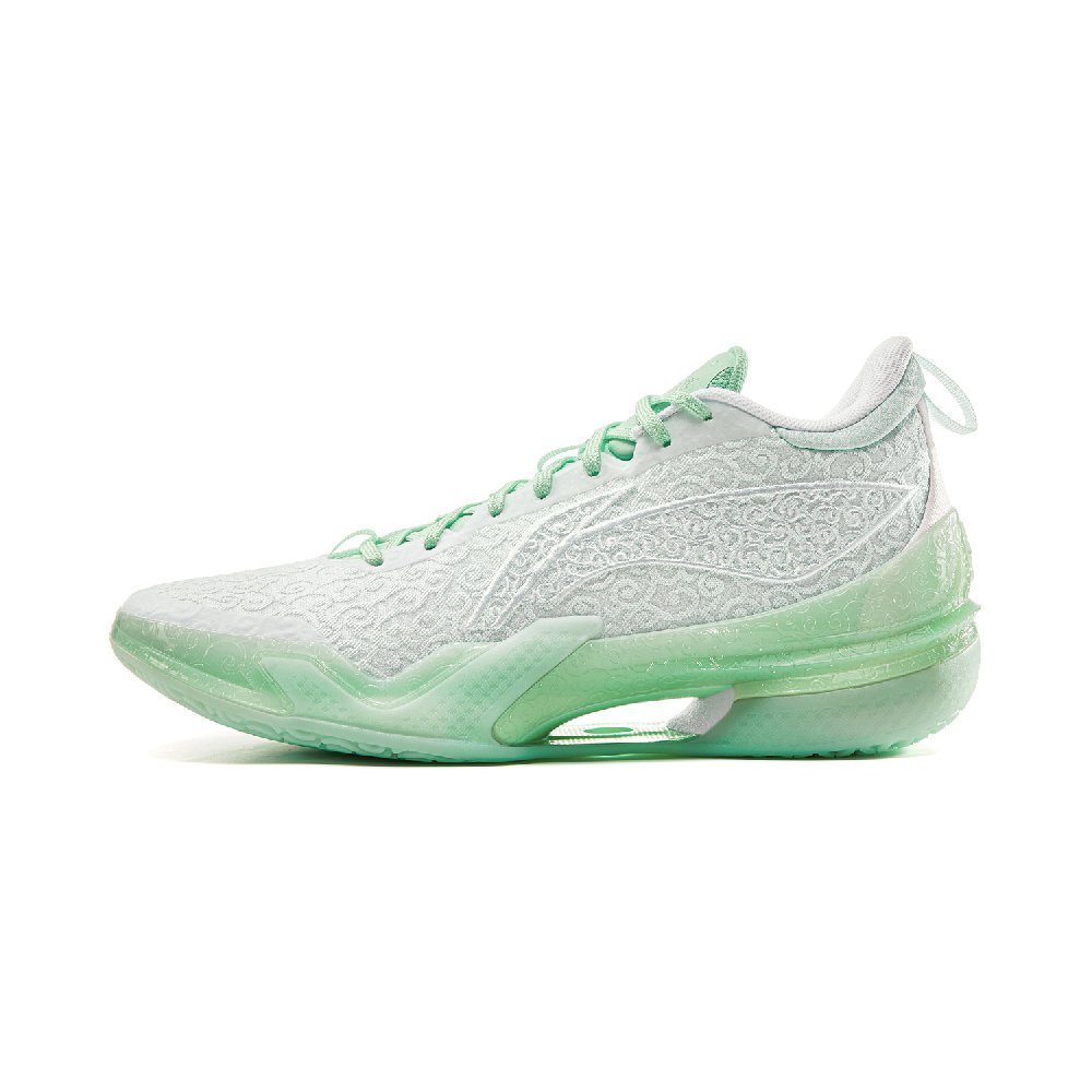 LiNing Knife 5 Cushioning, Slip Resistant, Rebound, Anti Twist Mid top Performance Basketball Shoes Men's White Green