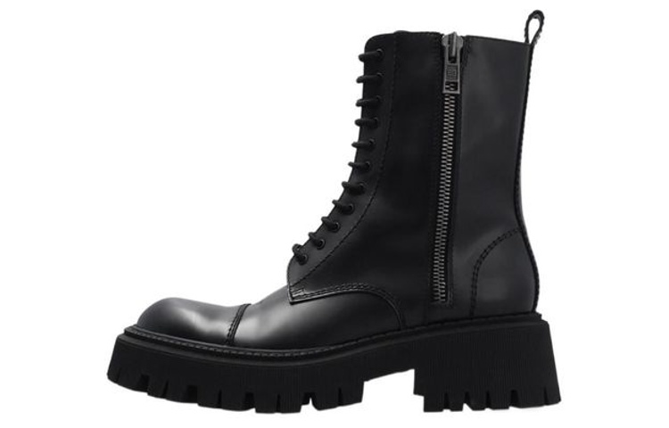 Balenciaga Tractor Zip Up Combat Boot Black Women's