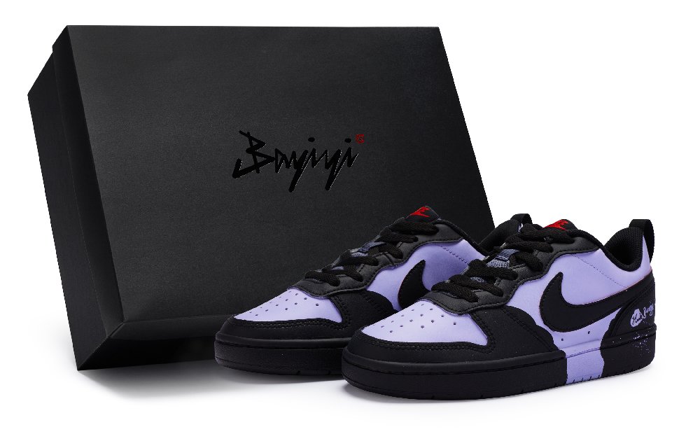 Nike Court Borough Slip Resistant Low top Skateboard Shoes Women's Black Purple