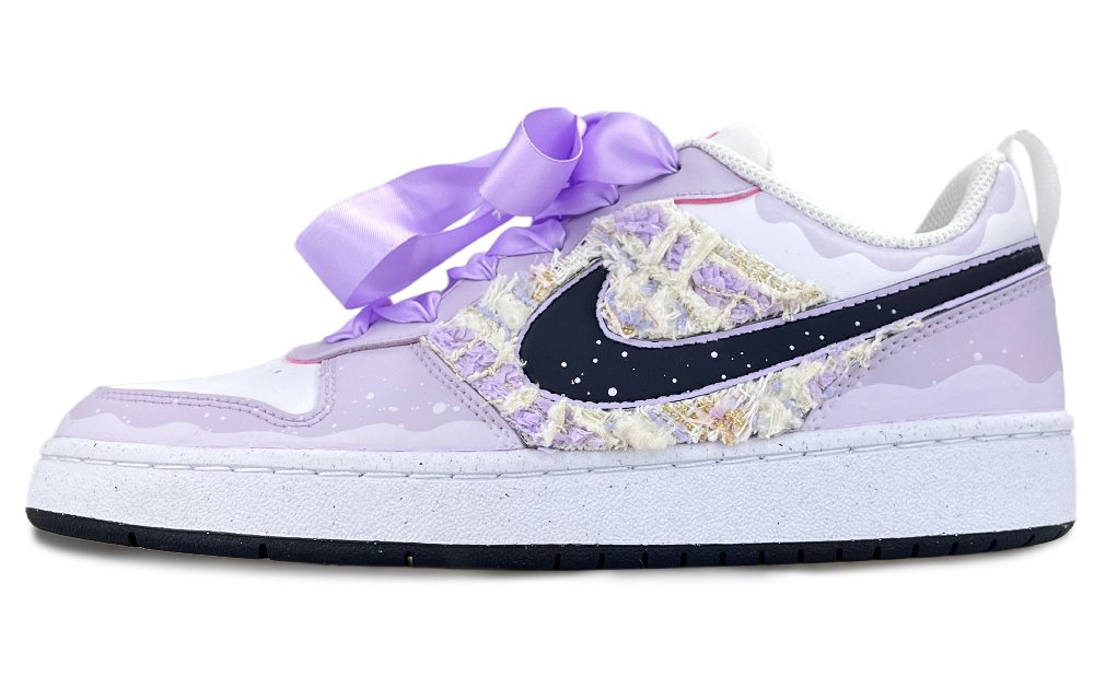 Nike Court Borough Skateboard Shoes Women's Low-Top Purple/White