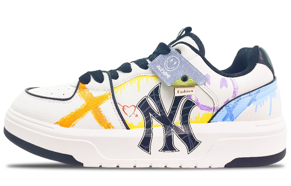 MLB Chunky Liner Low-Top Skateboard Shoes Unisex Black White Yellow