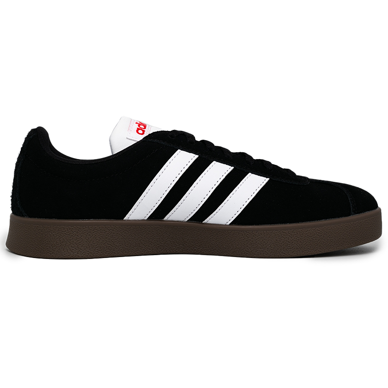 Adidas Neo VL Court 2.0 Abrasion Resistant Low Top Skateboard Shoes Unisex Black Silver