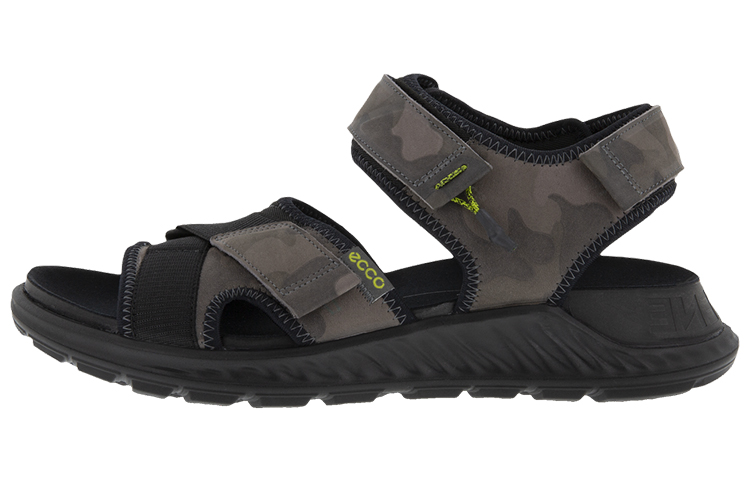 Ecco Exowrap 3Strap Stylish Sandals Men's Black Gray