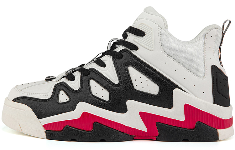 Kappa Mid Top Vintage Basketball Shoes Unisex White Black
