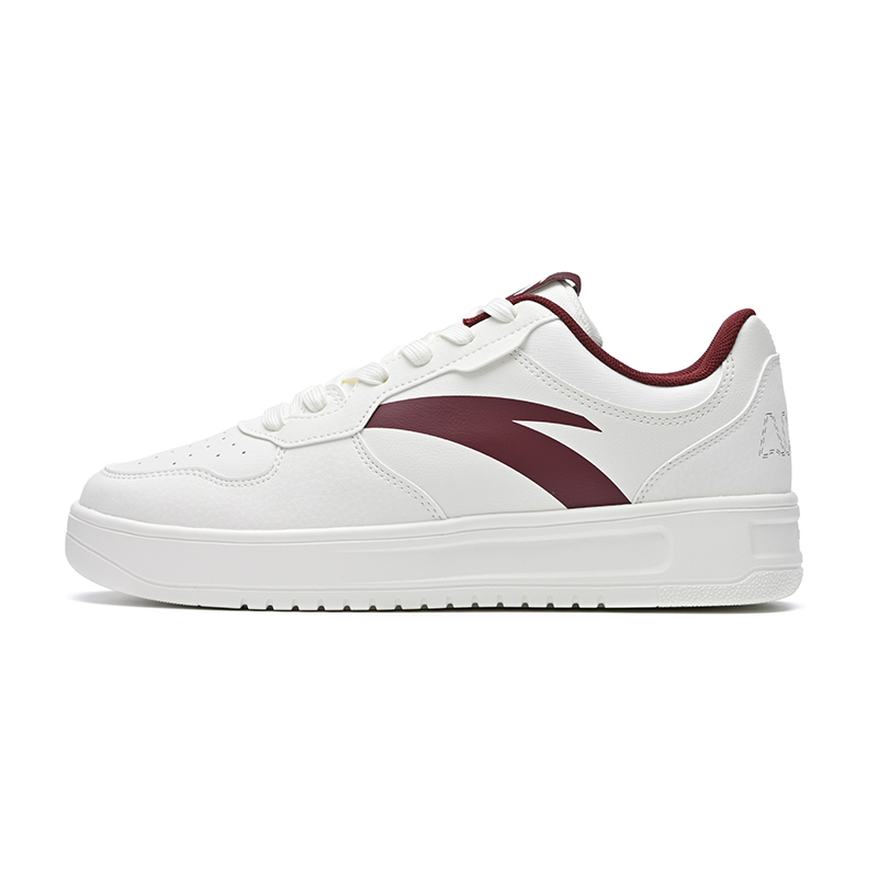Anta Cushioning, Wear Resistant Low Top Skateboard Shoes Men's White Red