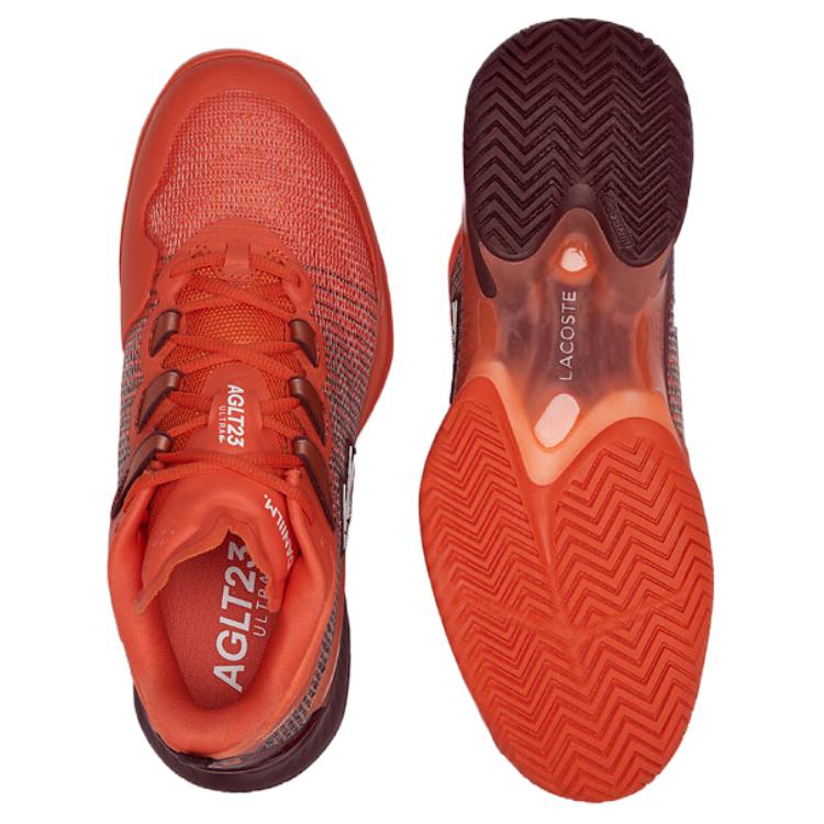 LACOSTE Slip-Resistant Low-Top Casual Shoes Men's Orange/Fuchsia