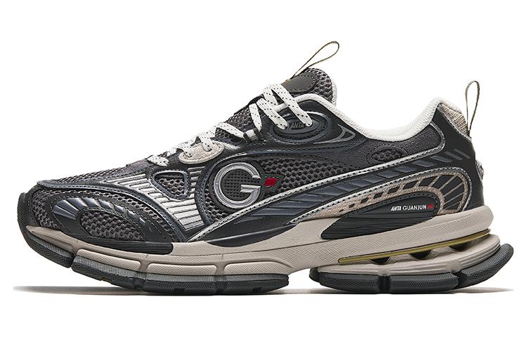 Anta Slip-Resistant Low-Top Running Shoes Men's Black Gray Color