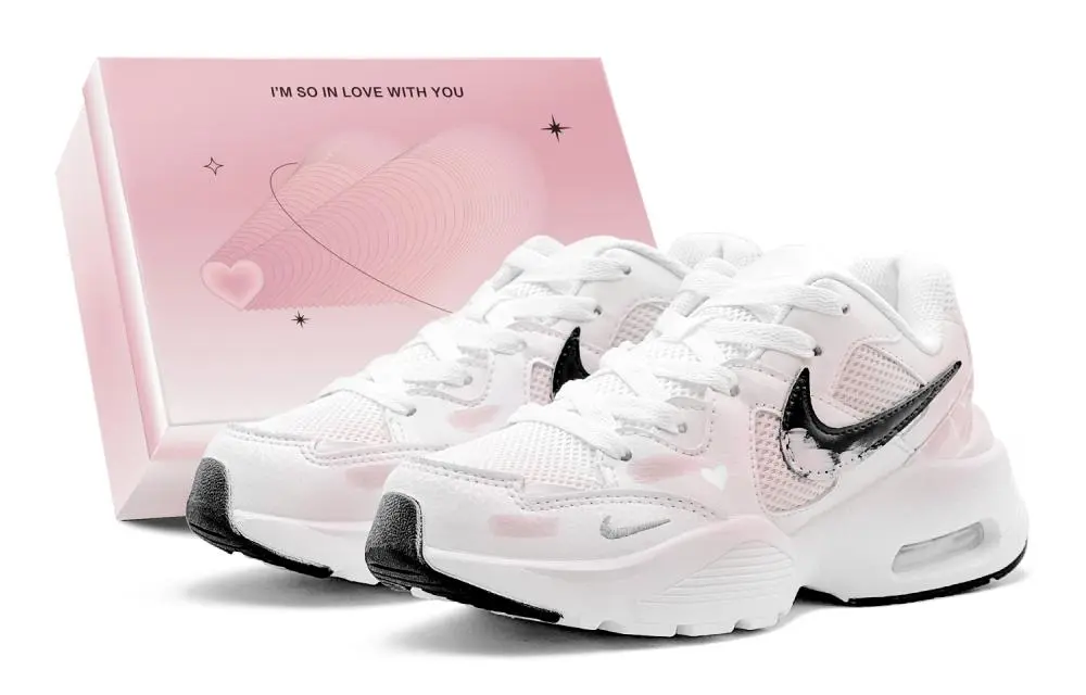 Nike Air Max Fusion Lightweight And Breathable Low top Running Shoes Women's Pink White