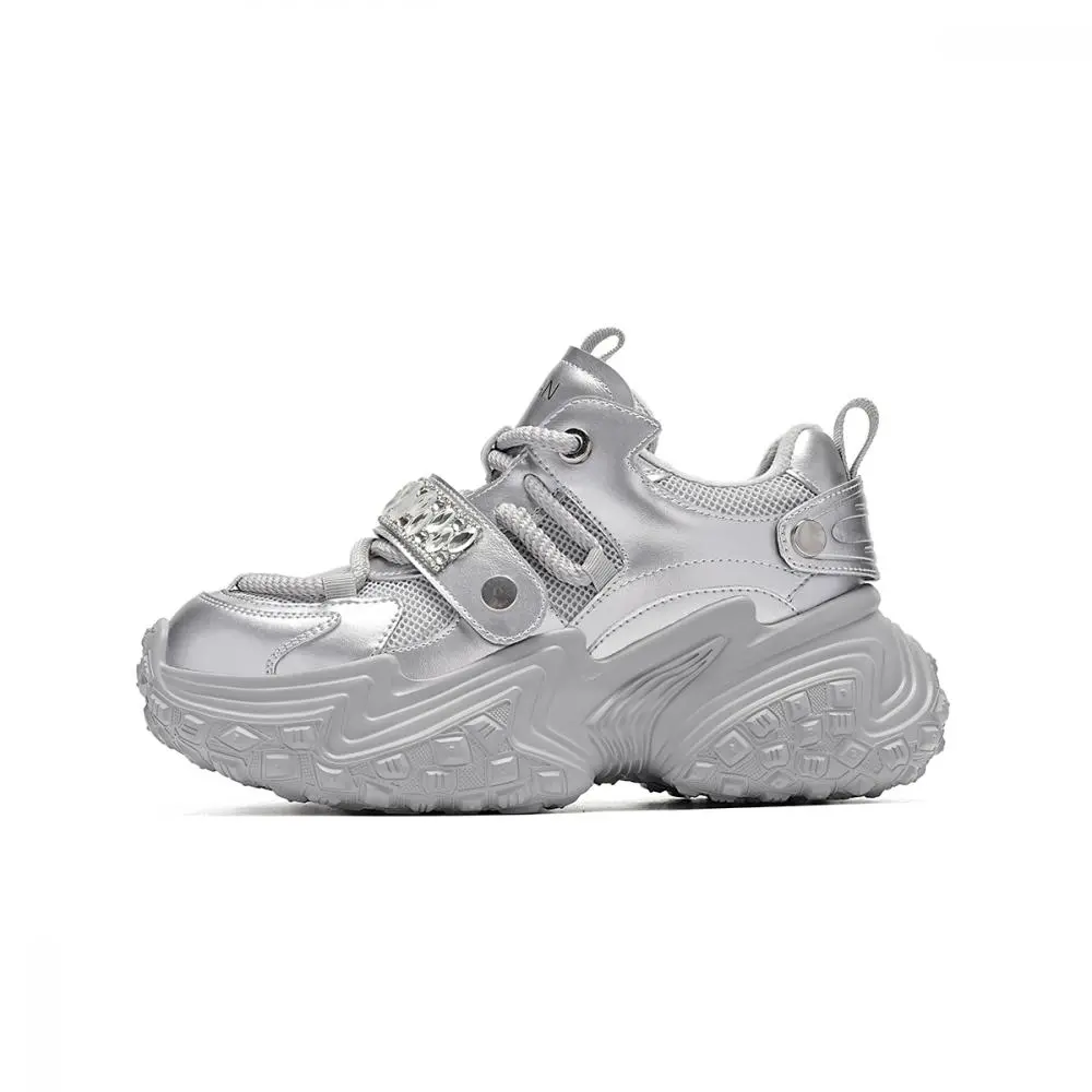 EBLAN Low Top Chunky Sneakers Women's Silver
