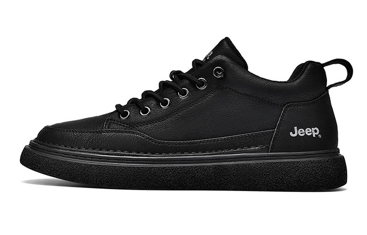 Jeep Abrasion-Resistant Low-Top Skateboard Shoes Men's Black