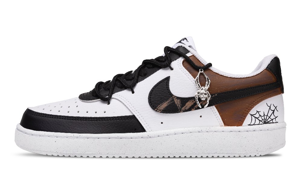 Nike Court Vision 1 Low Top Skateboard Shoes Unisex Black White Brown