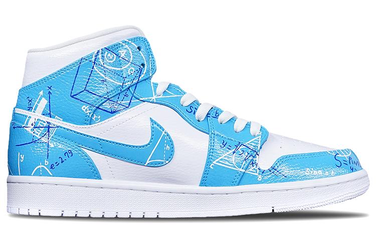 Jordan Air Jordan 1 Mid Non-slip Wear-resistant Shock Absorption Mid-Top Vintage Basketball Shoes Men's Carolina Blue купить в интернет-магазине Yoocart с быстрой доставкой по России.