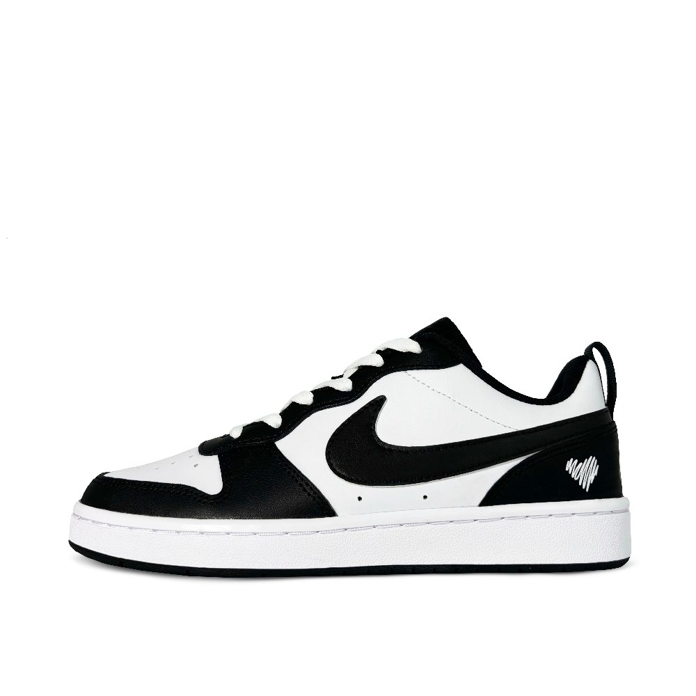 Nike Court Borough Sketch Heart Low Top Skateboard Shoes GS Black White