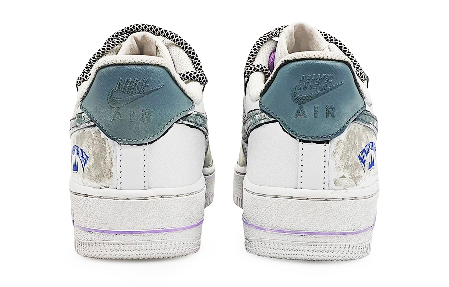 Nike Air Force 1 Coverage Anti-Slip And Wear-Resistant Low-Top Skateboard Shoes Unisex Gray Blue купить в интернет-магазине Yoocart с быстрой доставкой по России.