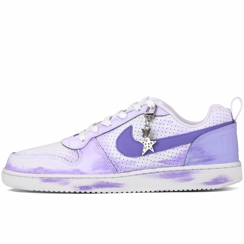 Nike Court Borough Anti-Slip Wear-Resistant Low-Top Skateboard Shoes Men's Violet