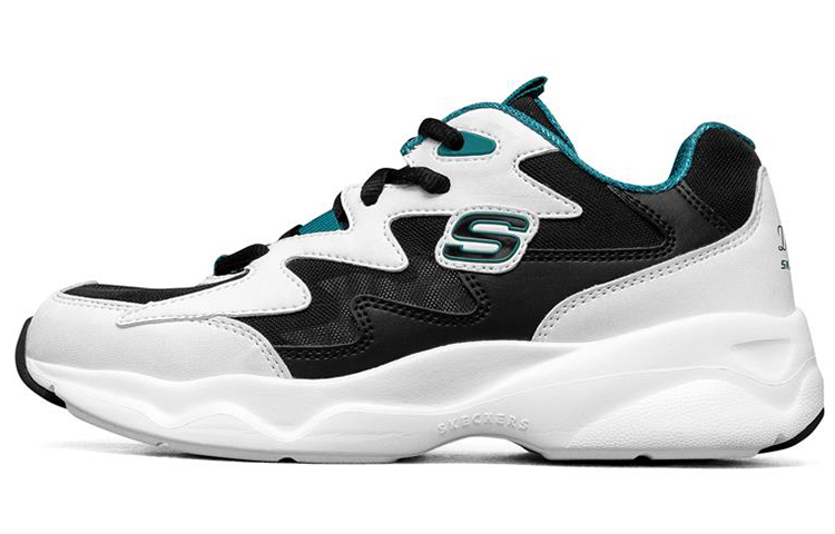 Skechers D'Lites Airy Low Top Running Shoes White/Black/Green Women's