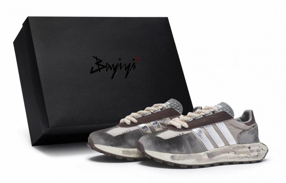 Adidas Originals RETROPY Anti-Slip Wear-Resistant Low-Top Running Shoes Unisex Grey Coffee Silver