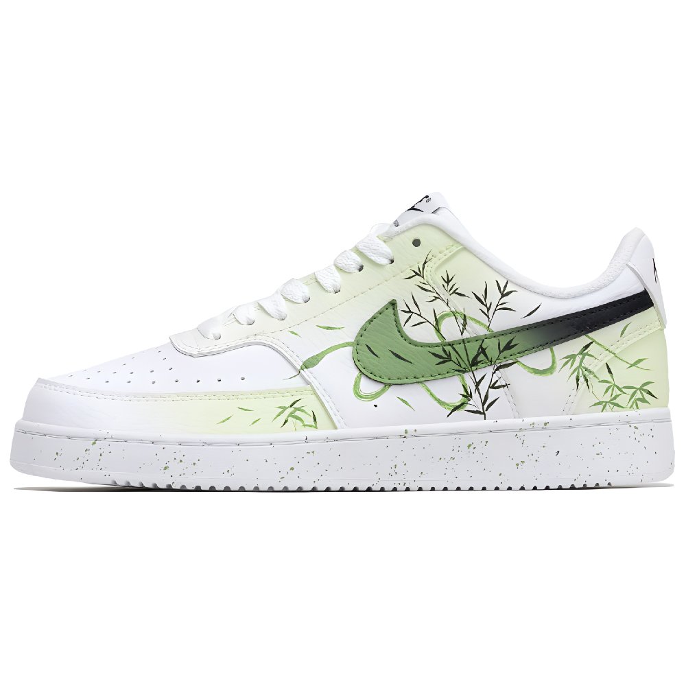 Nike Court Vision 1 Low Top Skateboard Shoes Men's White Green