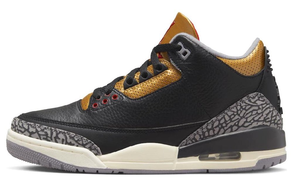 JORDAN 3 Retro Black Cement Gold Women's