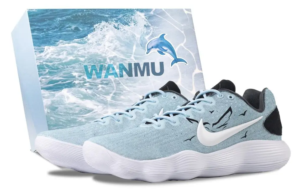 Nike Hyperdunk 2017 Mint Ice Blue Cushioning, Wear Resistant Low top Basketball Shoes Men's White Blue