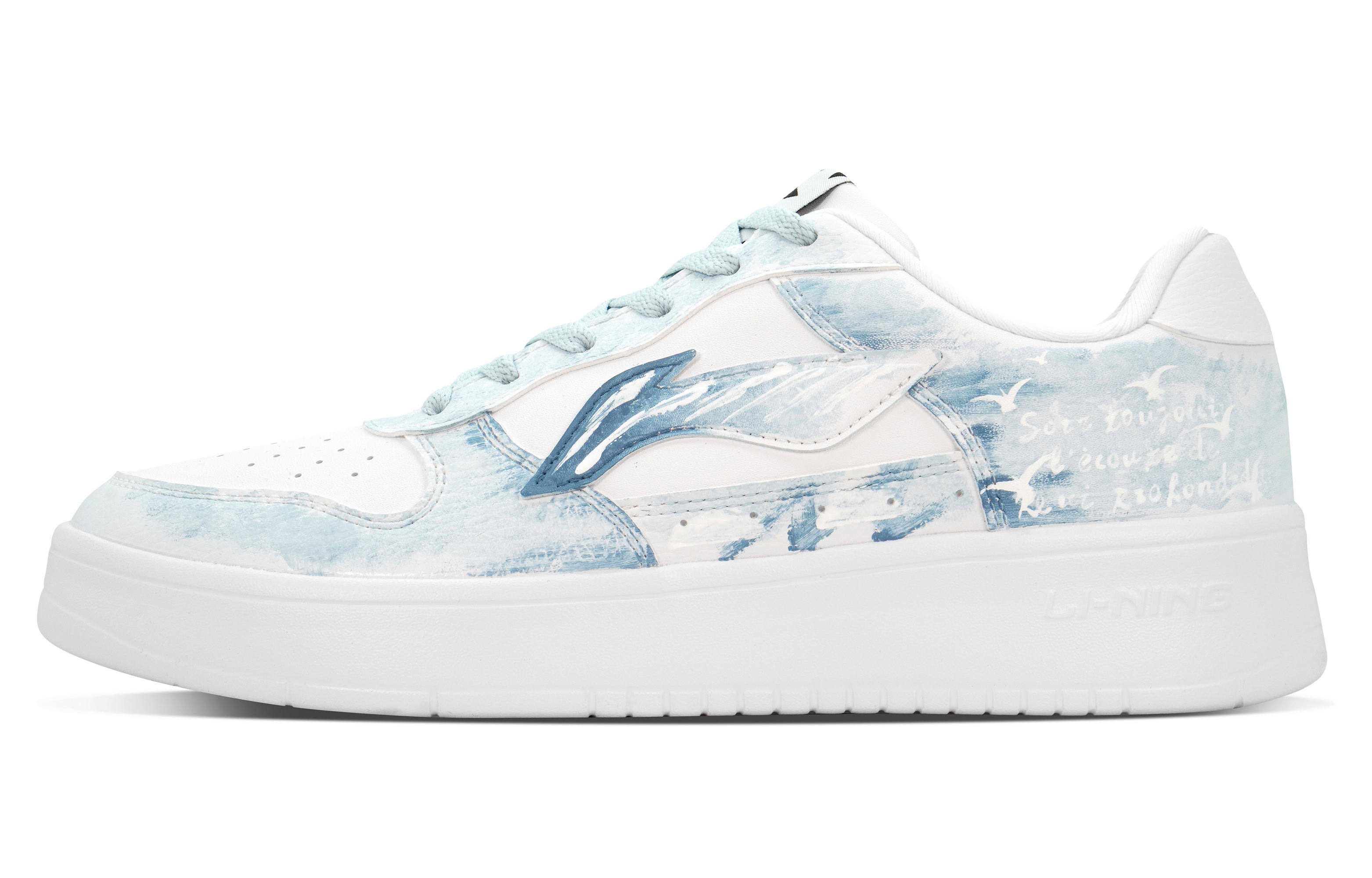LiNing Pontoon Boats Abrasion Resistant Coverage Cushioning Low top Skateboard Shoes Men's White Blue купить в интернет-магазине Yoocart с быстрой доставкой по России.