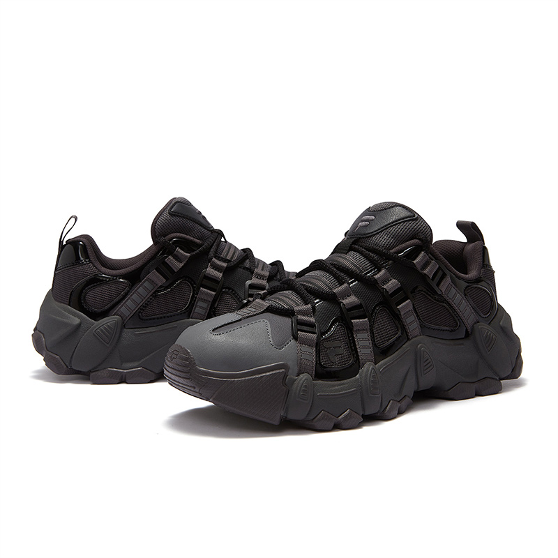 FILA FUSION EXOCET Mountains Wear-Resistant Low-Top Casual Shoes Men's Black Gray