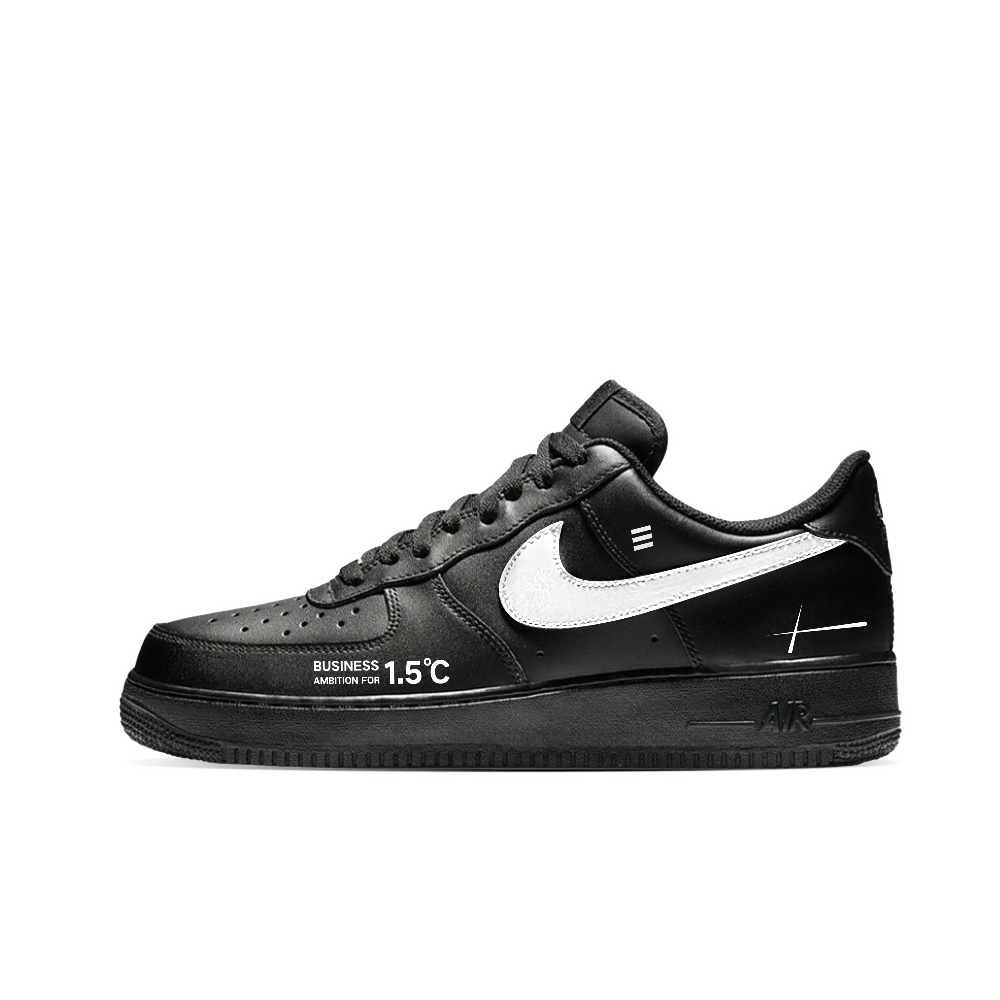 Nike Air Force 1 Anti Slip Wear Resistant Low Top Skateboard Shoes Unisex Black White