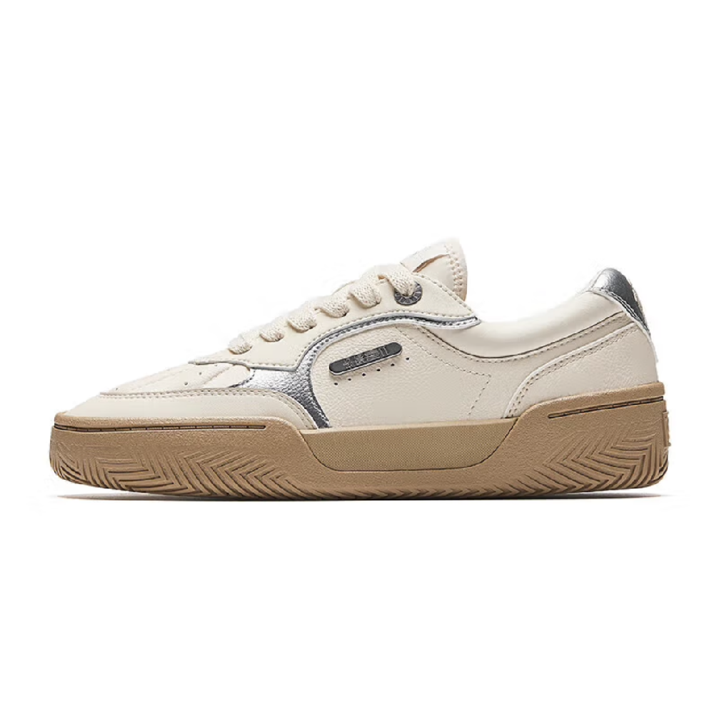 Anta Owen Hélà TRIBE Abrasion Resistant Lightweight Height Increasing Low Top Skateboard Shoes Women's Fish Belly White