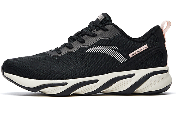 Anta 2020 Running Collection Rebound Cushioning Lightweight Breathable Low-Top Running Shoes Women's Black White