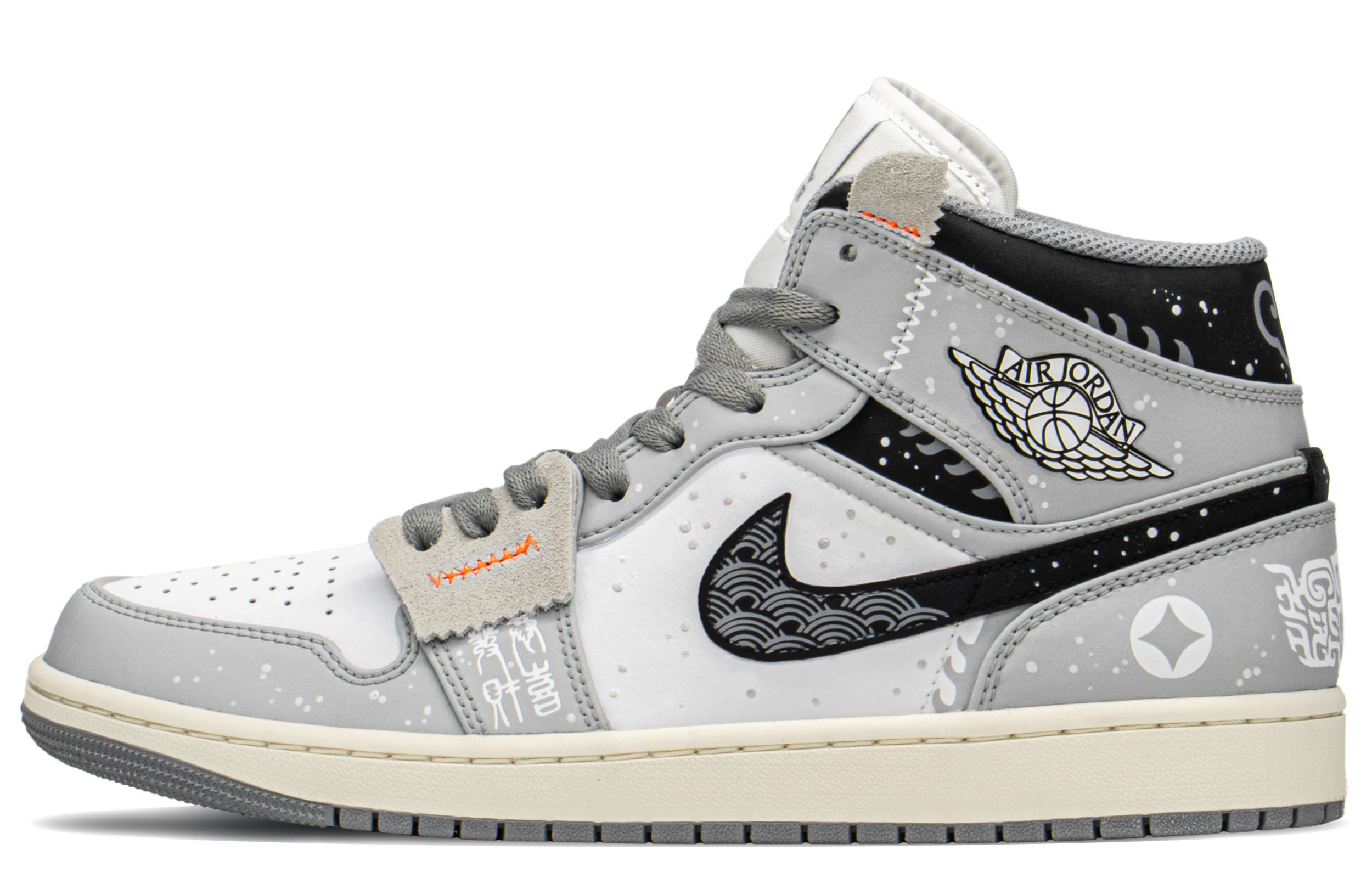 Jordan Air Jordan 1 Anti-Slip Wear-Resistant High-Top Vintage Basketball Shoes Men's Black White Gray купить в интернет-магазине Yoocart с быстрой доставкой по России.