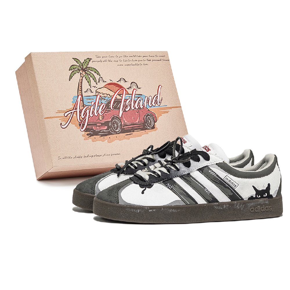 Adidas VL COURT 2.0 Abrasion Resistant Low Top Skateboard Shoes Unisex Brown White