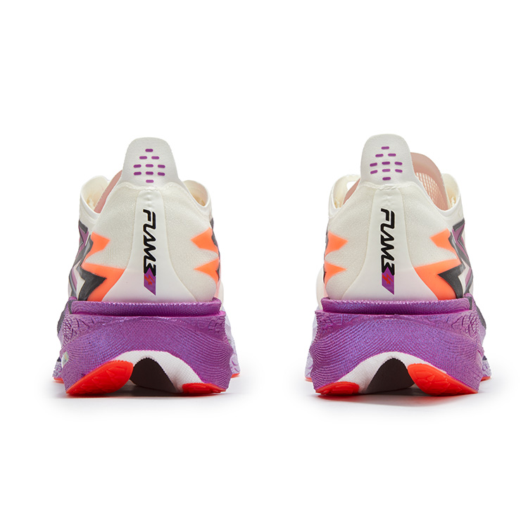 361° Flame 4 Cushioning Anti-Slip And Wear-Resistant Low-Top Carbon Plate Training Running Shoes Unisex White Purple
