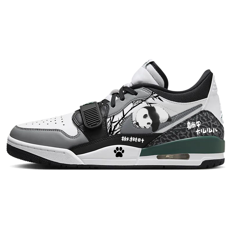 Jordan Legacy 312 Black White Mimi Abrasion-Resistant Slip-Resistant Low-Top Vintage Basketball Shoes Men's White Gray
