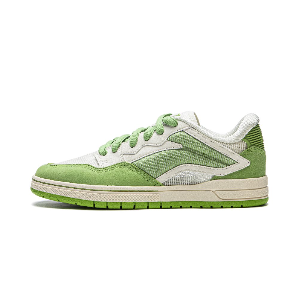 LiNing Wave Pros Cushioning Wear-Resistant Low-Top Skateboard Shoes Women's Green Ecru