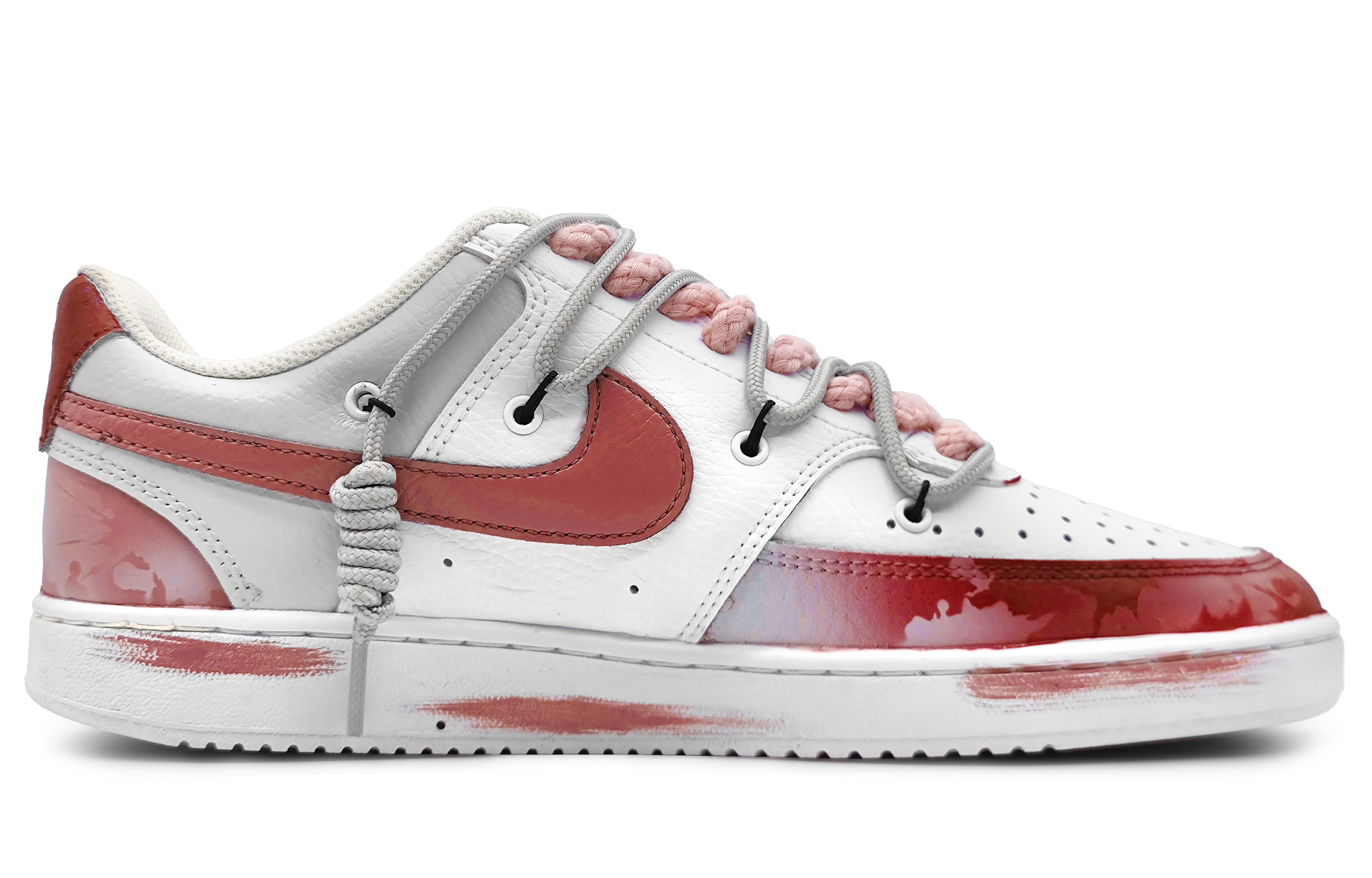 Nike Court Vision 1 Slip-Resistant Cushioning Low-Top Skateboard Shoes Men's Red Gray купить в интернет-магазине Yoocart с быстрой доставкой по России.