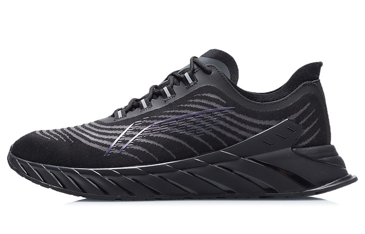 LiNing Cushioned Anti-Slip Wear-Resistant Breathable Lightweight Low-Top Running Shoes Unisex Black
