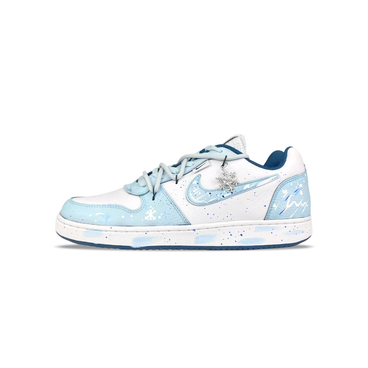 Nike EBERNON BNK Icy Shadow Snow Cushioning, Wear Resistant Low top Skateboard Shoes Men's Blue White