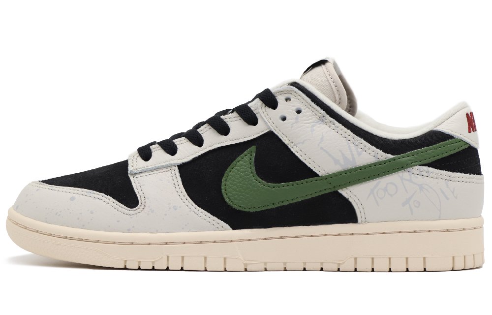 Nike Dunk Low-Top Skateboard Shoes Men's Black White Green
