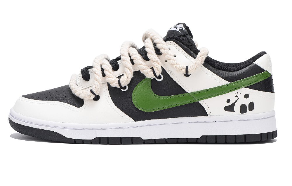 Nike Dunk Low Slip-Resistant Cushioning Wear-Resistant Low-Top Skateboard Shoes Men's White Green