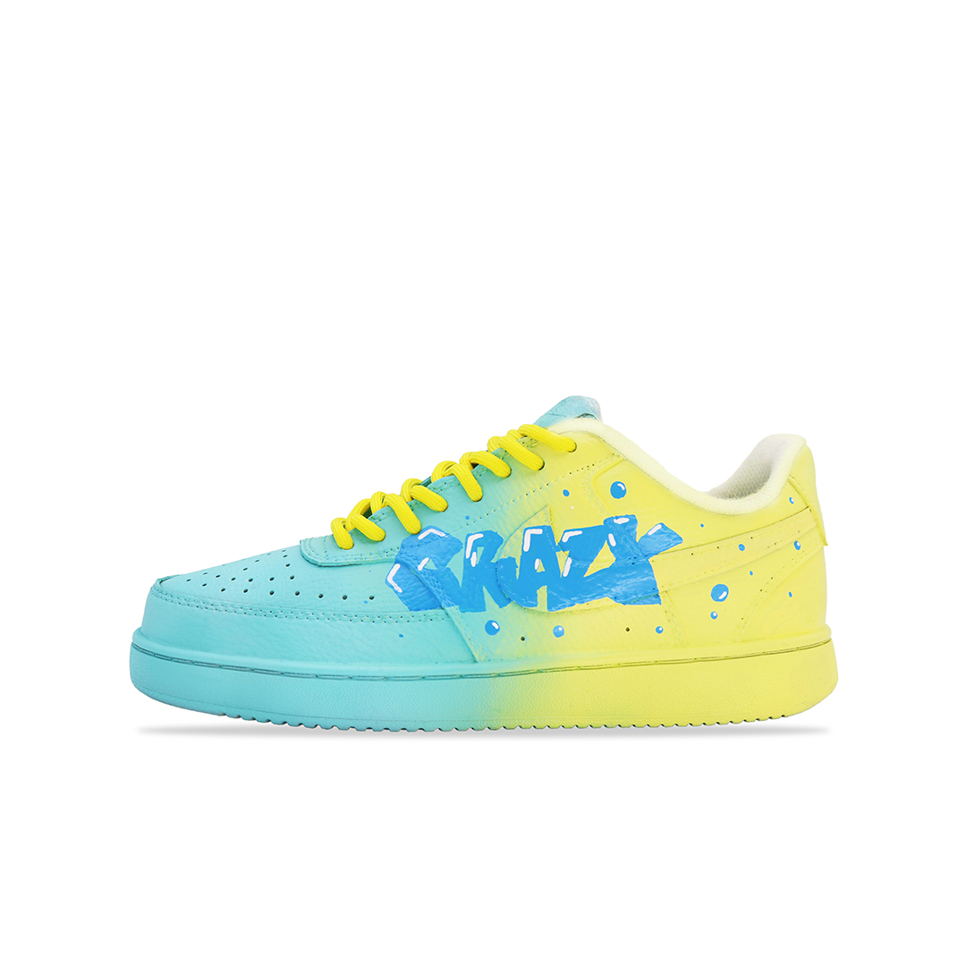 Nike Court Vision CRAZY Fashionable And Versatile, Street Style Coverage Low top Skateboard Shoes Men's Yellow Blue