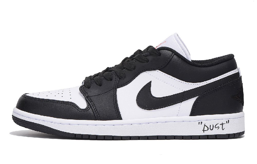 Jordan Air Jordan 1 Abrasion Resistant Coverage Low Top Vintage Basketball Shoes Unisex Black White