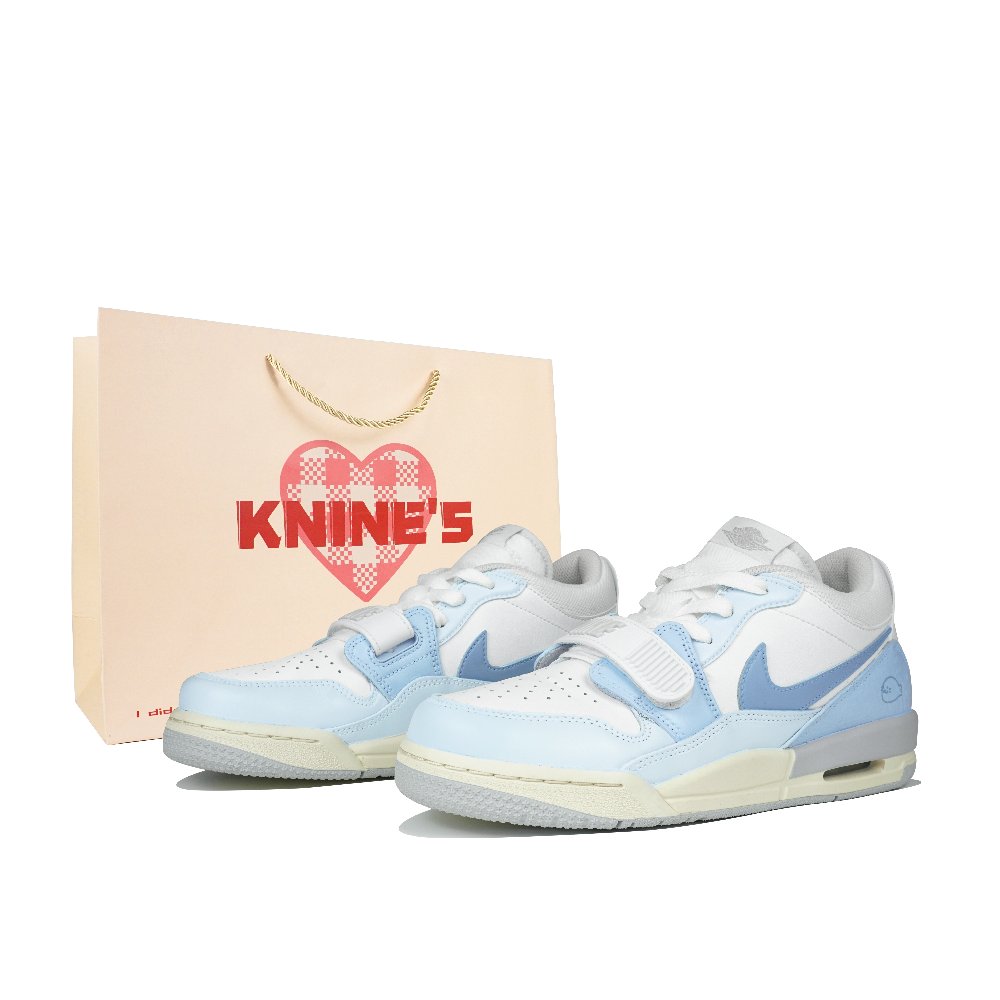 Jordan Legacy 312 Anti-Slip Wear-Resistant Low-Top Vintage Basketball Shoes Women's White Blue