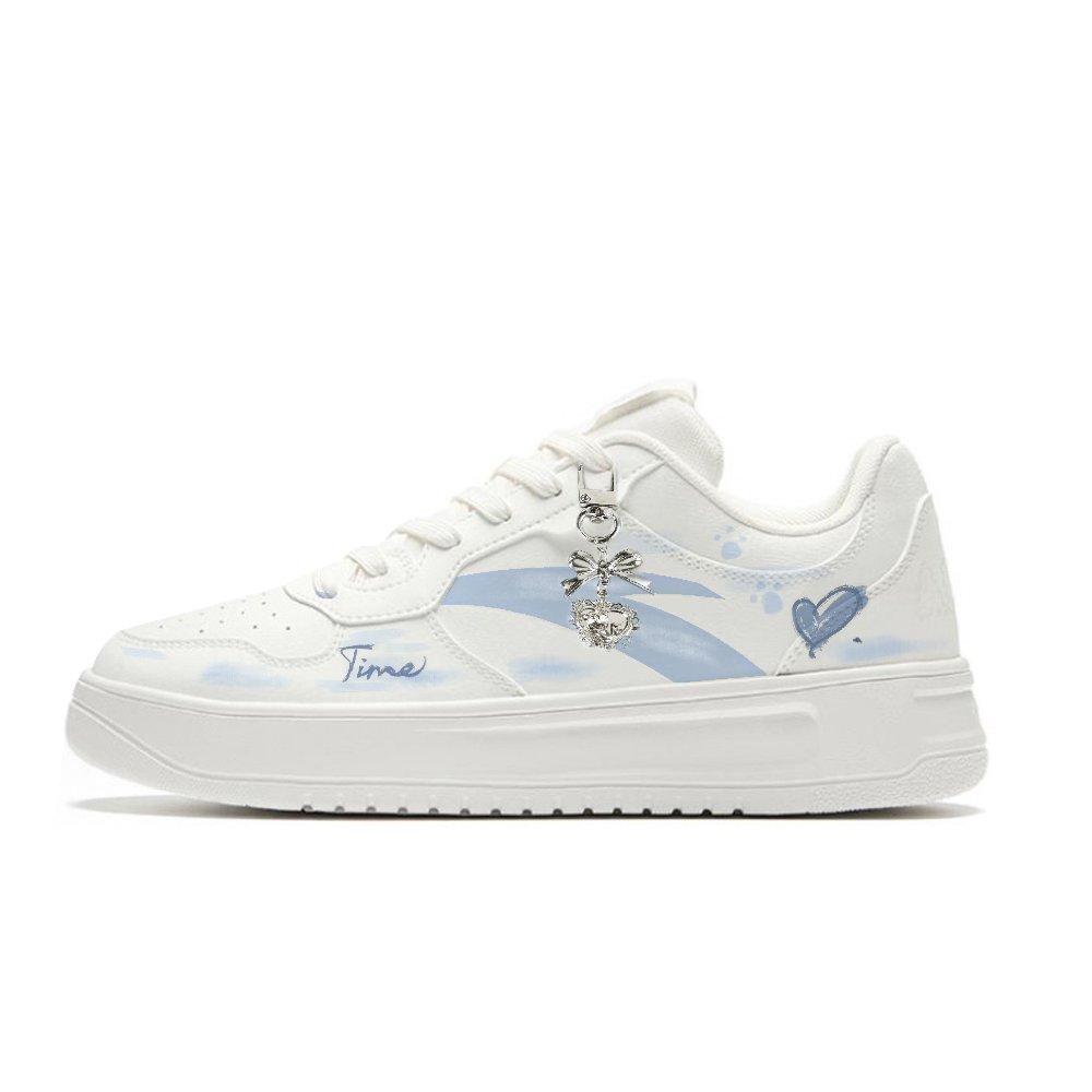 Anta Relaxed Balanced, Lightweight, And Breathable Low Top Skateboard Shoes Women's White Blue