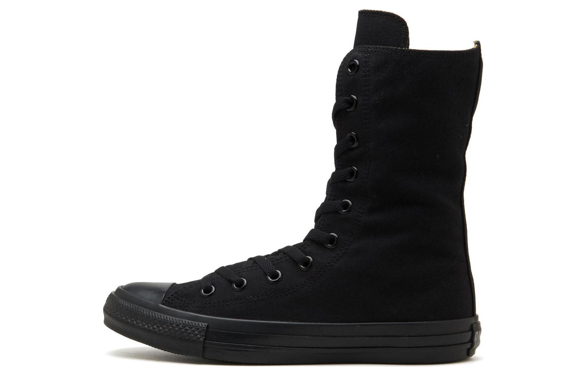 Converse All Star Knee Hi Breathable Cushioning High top Canvas Shoes Unisex Black Japan Version