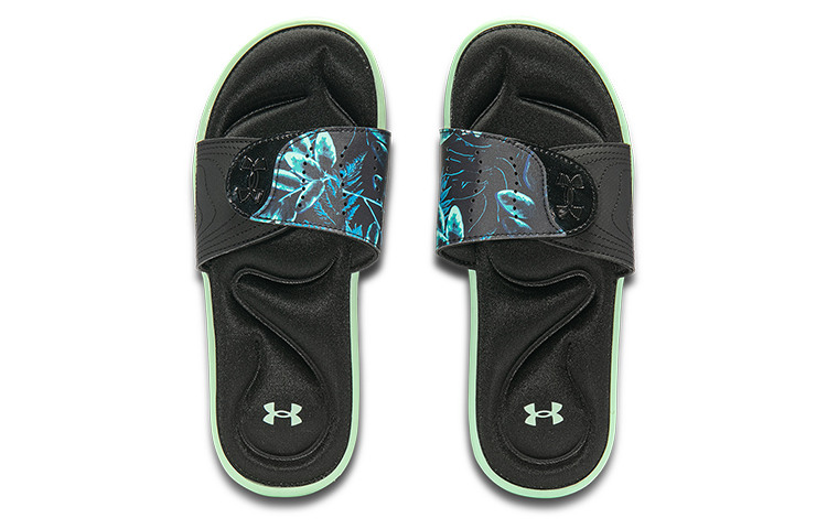Under Armour Ignite 4 Graphic Strap Slide 'Black Aqua Foam' Women's