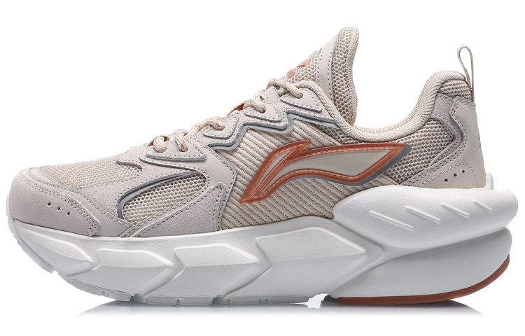 LiNing Omen Slip Resistant And Breathable Low Top Casual Shoes Women's Eggnog Gray